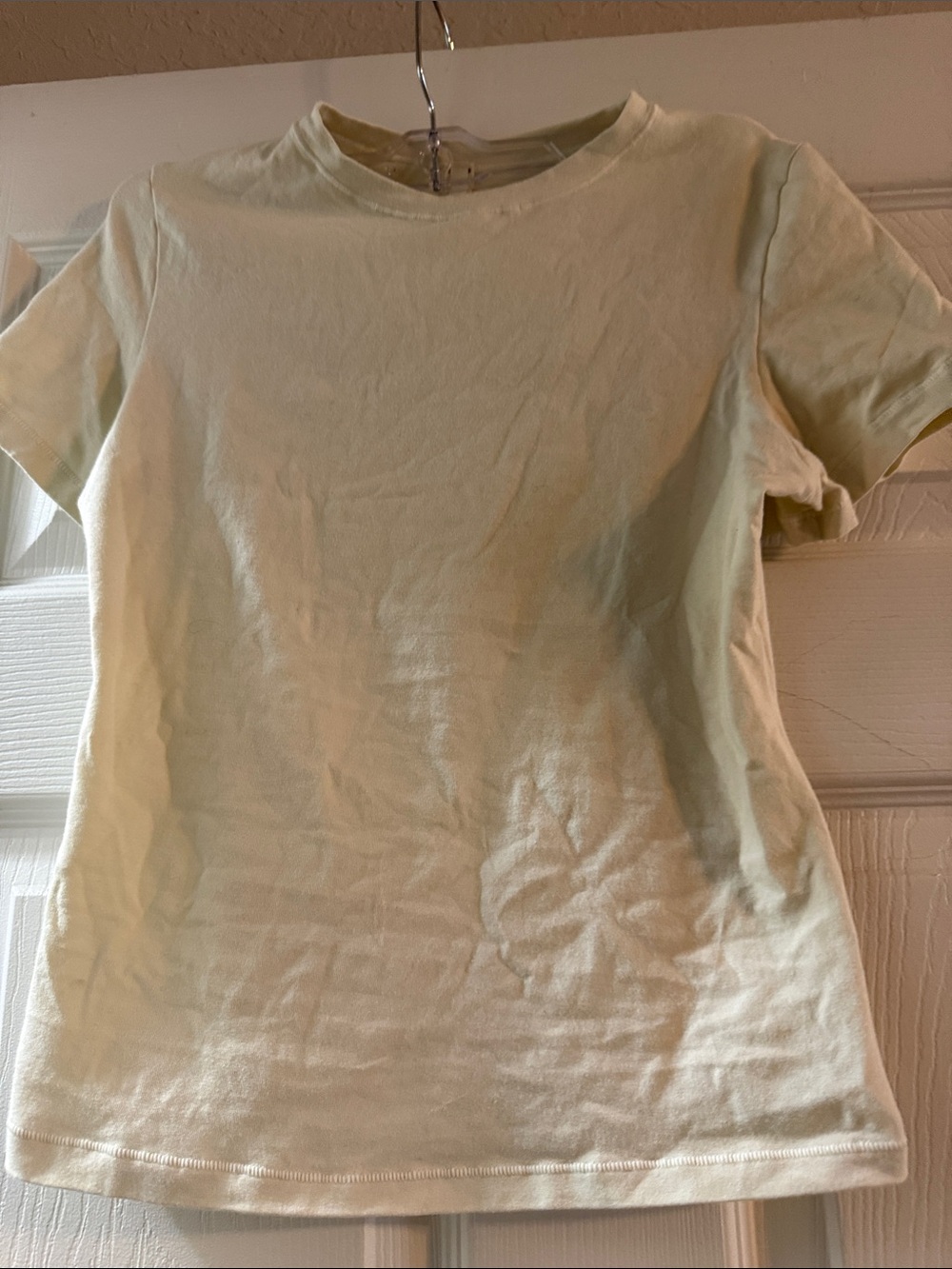 SKIMS Short Sleeve Crew Tee in light cream